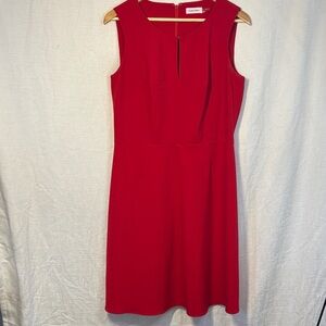 Calvin Klein Sleeveless Red Fit-And-Flare Dress – Size 12